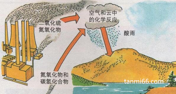 酸雨是怎么形成的，废气进入大气层形成硫酸和硝酸降下来