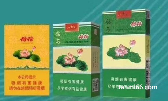 荷花烟多少钱一包，硬盒钻石30元一包(有淡淡的荷叶香味)